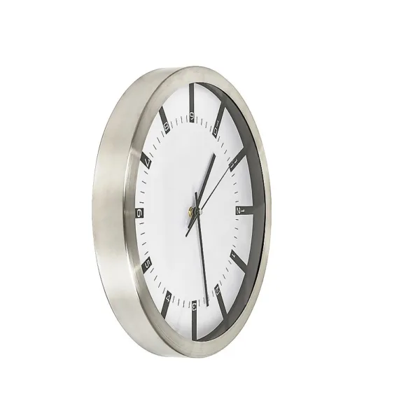 Modern Wall Clock Silent Non-Ticking Quartz Battery Operated Stainless Steel 10