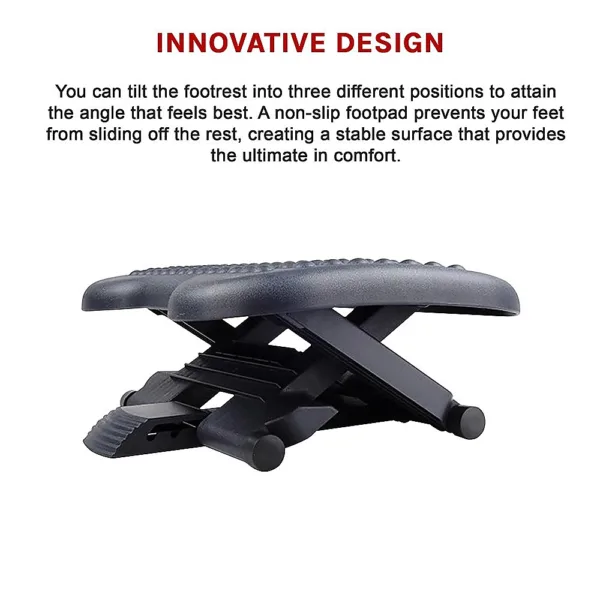 Footrest Under Desk Foot / Leg Rest for Office Chair Ergonomic Computer Plastic 16
