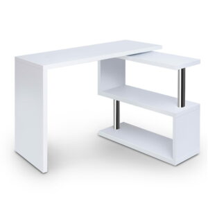 Artiss Computer Desk L-Shape Bookshelf White Office Furniture EZ SHOP