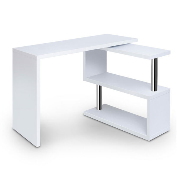 Artiss Computer Desk L-Shape Bookshelf White Office Furniture EZ SHOP 9