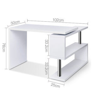 Artiss Computer Desk L-Shape Bookshelf White Office Furniture EZ SHOP 18