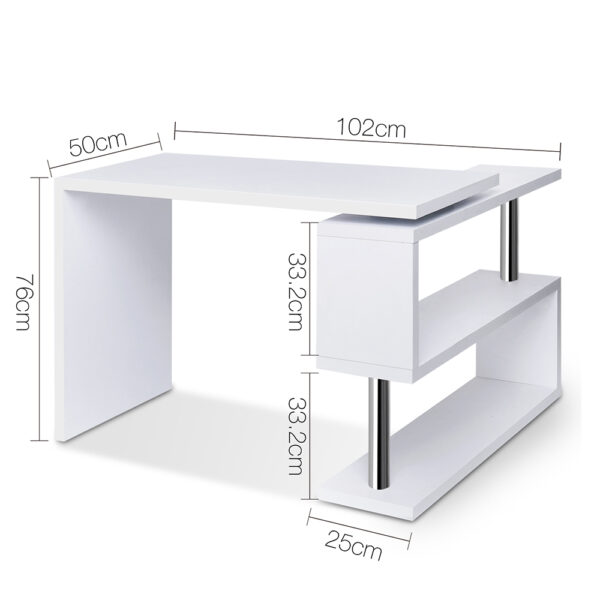 Artiss Computer Desk L-Shape Bookshelf White Office Furniture EZ SHOP 10