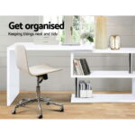 Artiss Computer Desk L-Shape Bookshelf White Office Furniture EZ SHOP 18