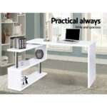 Artiss Computer Desk L-Shape Bookshelf White Office Furniture EZ SHOP 19