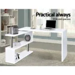 Artiss Computer Desk L-Shape Bookshelf White 19 Artiss Computer Desk L-Shape Bookshelf White - Image 4