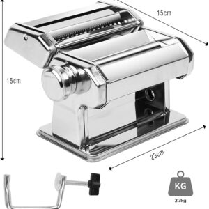 Pasta Maker Manual Steel Machine with 8 Adjustable Thickness Settings Kitchen EZ SHOP 3