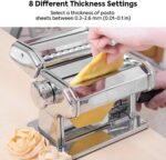 Pasta Maker Manual Steel Machine with 8 Adjustable Thickness Settings Kitchen EZ SHOP 20