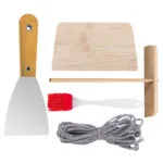 40cm Seasoned Cast Iron Induction Crepes Pan Baking Pancake Tool Pizza Bakeware 25 40cm Seasoned Cast Iron Induction Crepes Pan Baking Pancake Tool Pizza Bakeware - Image 2