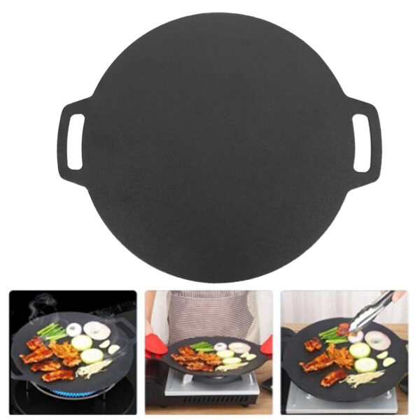 40cm Seasoned Cast Iron Induction Crepes Pan Baking Pancake Tool Pizza Bakeware Pizza EZ SHOP 20