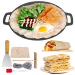 40cm Seasoned Cast Iron Induction Crepes Pan Baking Pancake Tool Pizza Bakeware 34 40cm Seasoned Cast Iron Induction Crepes Pan Baking Pancake Tool Pizza Bakeware - Image 11
