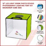 12” LED Light Room Photo Studio Photography Lighting Tent Kit Backdrop Cube Box Photography EZ SHOP 20