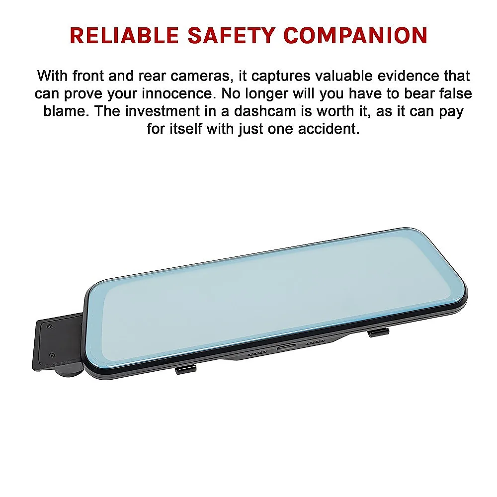 Dash Camera 1080P Front and Rear Smart Car DVR Recorder Night Vision 10" - Image 9