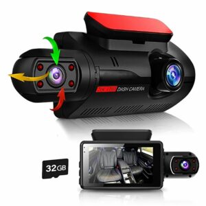 HD 1080P Car Dash Cam Front and Inside Dual Camera Comes With 32GB Card Dash Cam EZ SHOP