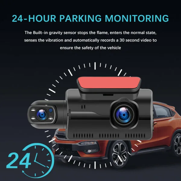 HD 1080P Car Dash Cam Front and Inside Dual Camera Comes With 32GB Card - Image 3