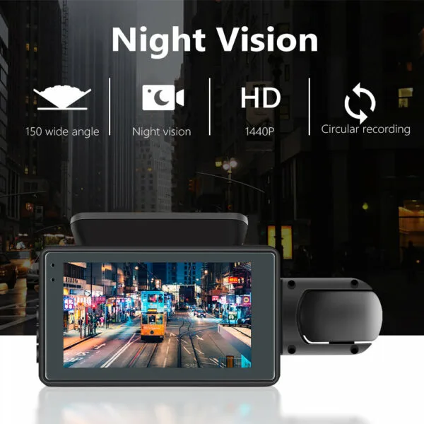 HD 1080P Car Dash Cam Front and Inside Dual Camera Comes With 32GB Card - Image 4
