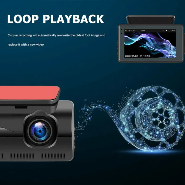 HD 1080P Car Dash Cam Front and Inside Dual Camera Comes With 32GB Card - Image 6