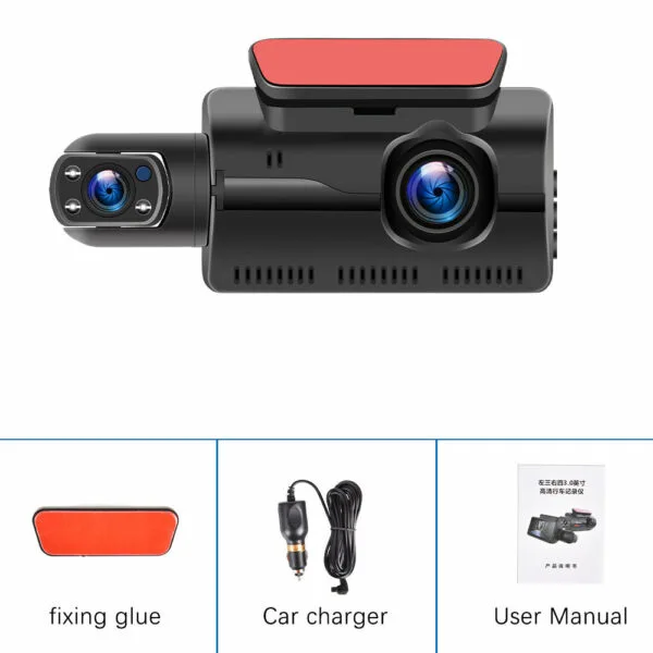 HD 1080P Car Dash Cam Front and Inside Dual Camera Comes With 32GB Card - Image 10