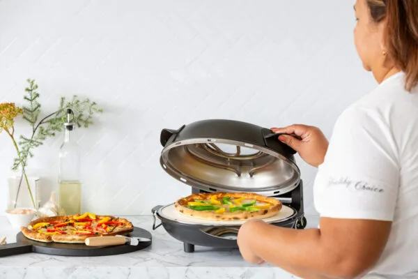 12-inch Pizza Oven with Thermal Control, Timer, Viewing Window, and Removable Stone – Black Pizza EZ SHOP 8