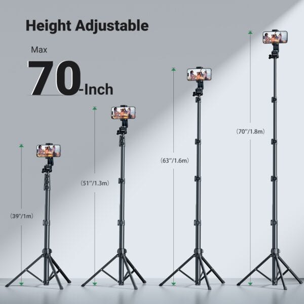 UGREEN 15609 Cell Phone Selfie Stick Tripod 1.7m with Bluetooth Remote Photography EZ SHOP 16