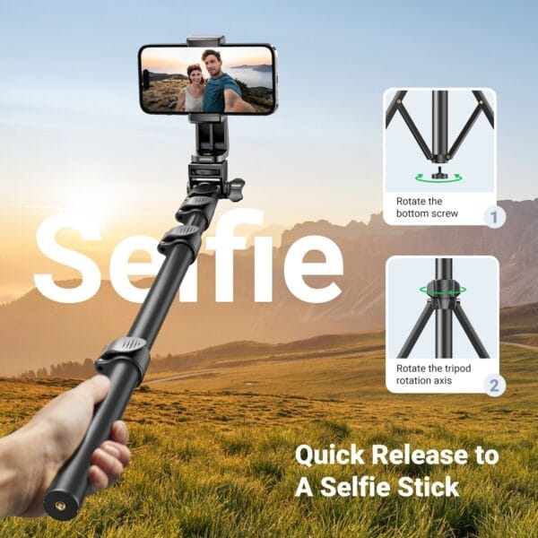 UGREEN 15609 Cell Phone Selfie Stick Tripod 1.7m with Bluetooth Remote Photography EZ SHOP 18