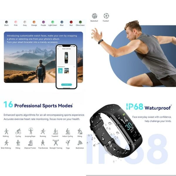 Waterproof Fitness Tracker Watch With Heart Rate Monitor Smart Watches EZ SHOP 26