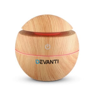 Devanti Aroma Diffuser Aromatherapy Light Wood 130ml Humidifier EZ SHOP