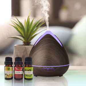 Essential Oils Ultrasonic Aromatherapy Diffuser Air Humidifier Purify 400ML – Dark Wood Humidifier EZ SHOP 3