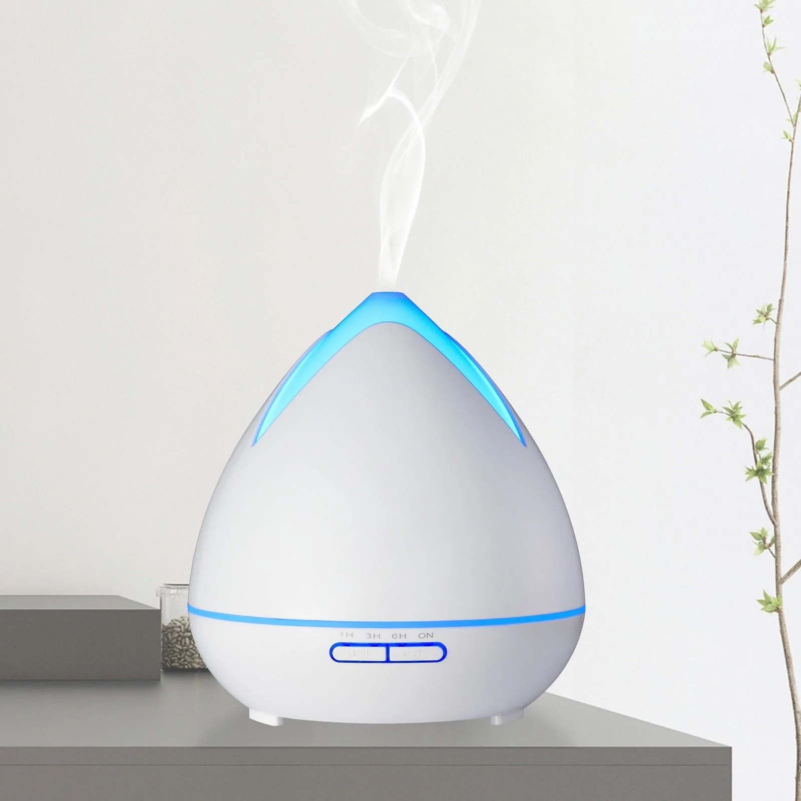 Essential Oils Ultrasonic Aromatherapy Diffuser Air Humidifier Purify 400ML - White - Image 3